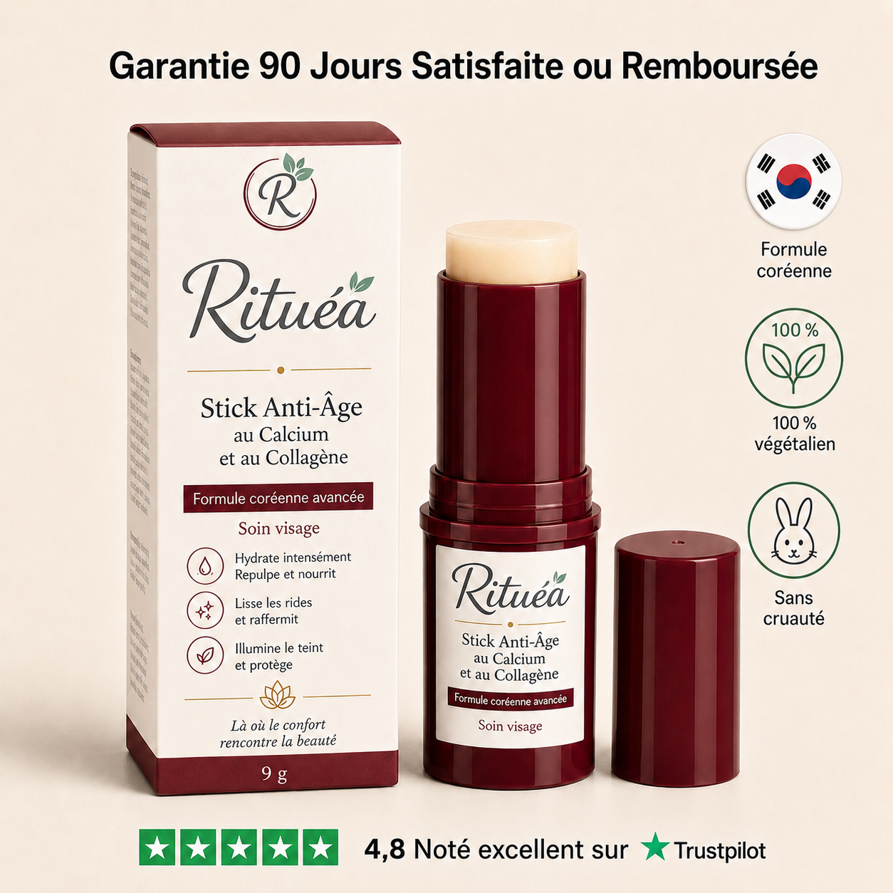 RITUÉA™ — Stick Anti-Âge au Calcium et au Collagène